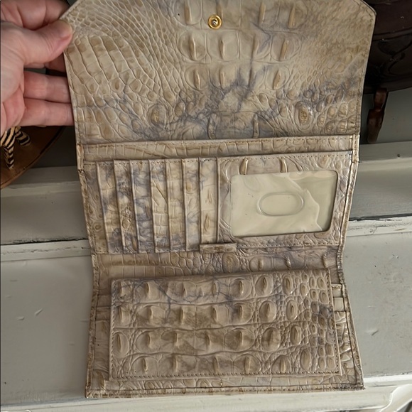 Brahmin Cream and Gray Wallet with Textured Design - Picture 3 of 4